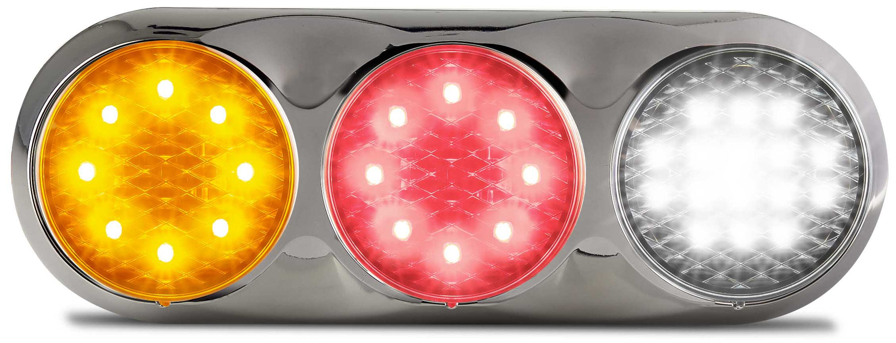 LED COMBO TAIL LAMP BLACK CHROME 12 VOLT