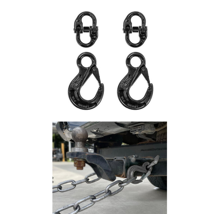 TOWBAR TRAILER SAFETY KIT 8MM BLACK