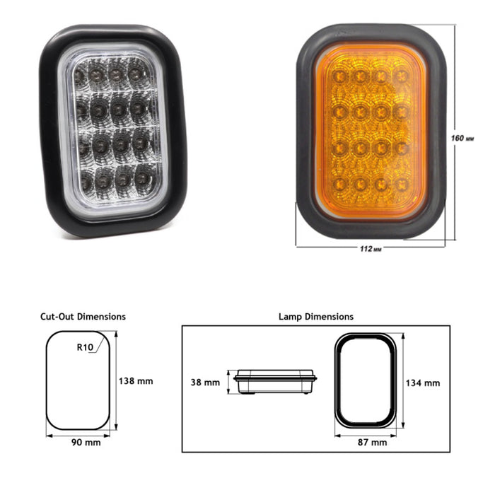 LUCIDITY RECTANGULAR INDICATOR LED 12/24