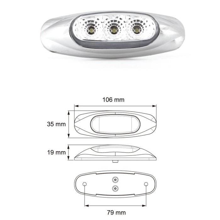 LUCIDITY LED FRONT MARKER WHITE MULTIVOL