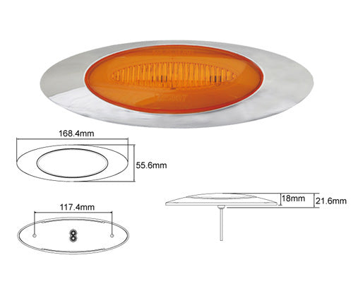 LUCIDITY GLO TRAC MARKER LAMP AMBER