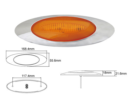LUCIDITY GLO TRAC MARKER LAMP AMBER/CLR
