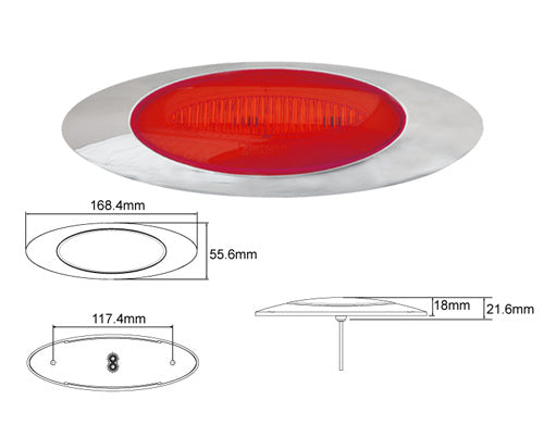 LUCIDITY GLO TRAC MARKER LAMP RED/CLEAR