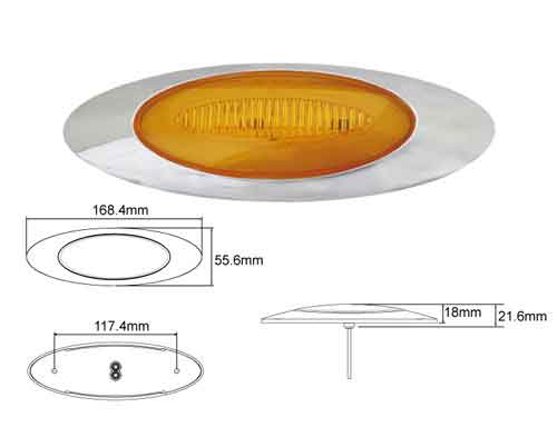 LUCIDITY GLO TRAC MARKER LAMP AMBER 12V