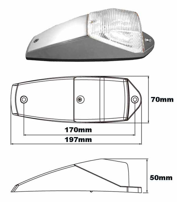 LUCIDITY MINI ROOF LAMP WHITE 12V