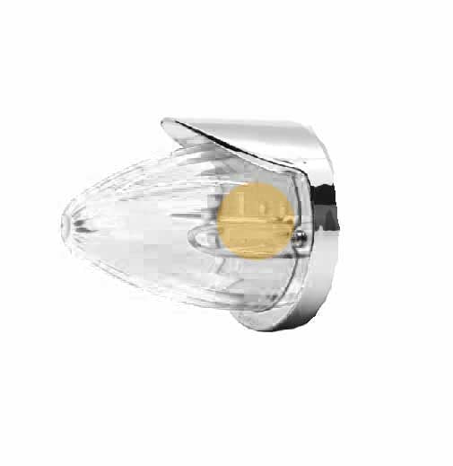 LED MARKER LAMP CLEAR/AMBER W VISOR