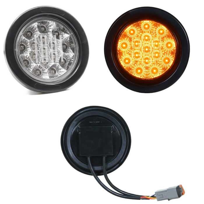 LUCIDITY LED 4IN ROUND CLEAR/AMBER LINK