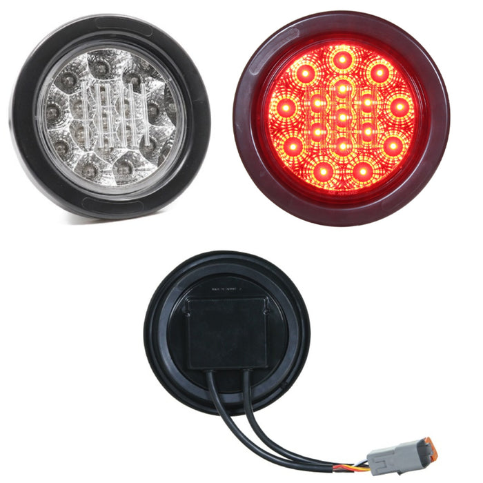 LUCIDITY LED 4IN ROUND CLEAR/RED LINK