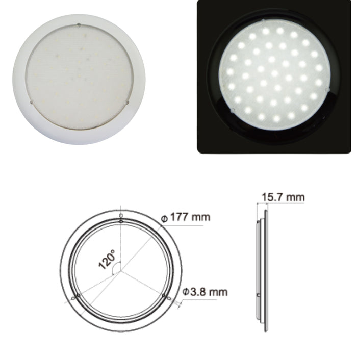 LED INTERIOR LAMP WHITE BEZEL12-24V