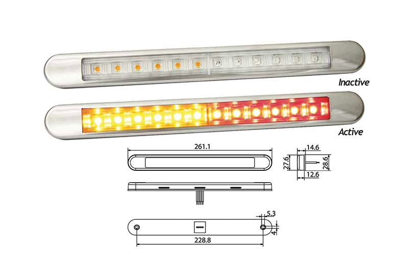 LUCIDITY MARKER STOP/TAIL/IND STAINLESS