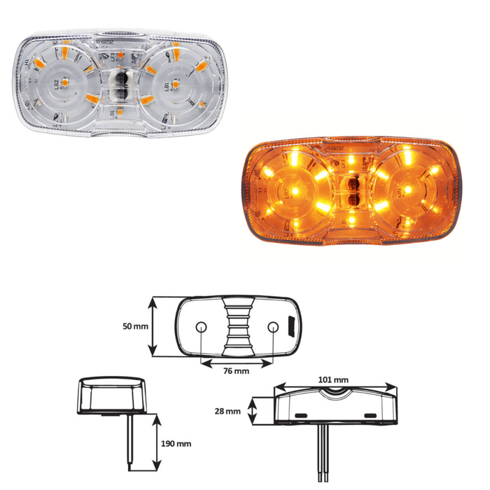 LUCIDITY MARKER LAMP CLEAR/AMBER 12/24V