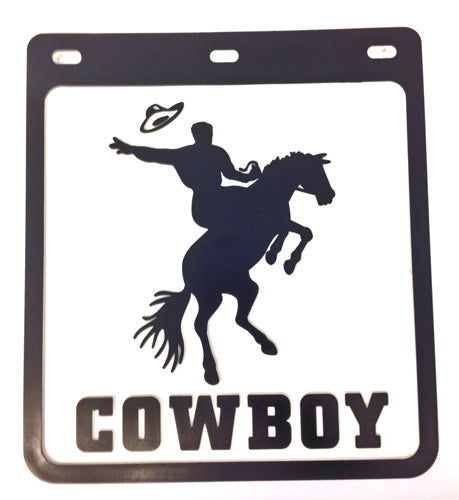 MUDFLAP 250X230MM COWBOY FACING RIGHT
