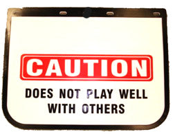 MUDFLAP 12IN DROP X 18IN WIDE CAUTION