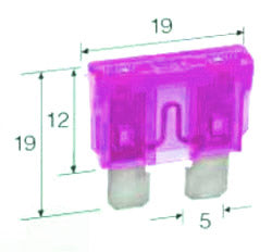 3 AMP PURPLE STANDARD ATS BLADE FUSE X50