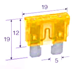 5 AMP ORANGE STANDARD ATS BLADE FUSE X5