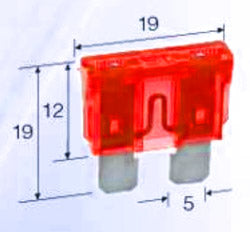 10 AMP RED STANDARD ATS BLADE FUSE X5