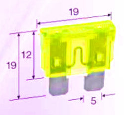 20 AMP YELLOW STANDARD ATS BLADE FUSE X5