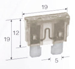 25 AMP WHITE STANDARD ATS BLADE FUSE X5