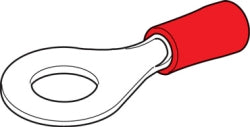 RING TERMINAL PACK RED 6.3MM 100 PACK