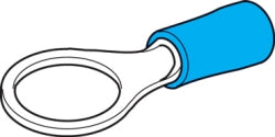 RING TERMINAL PACK BLUE 6.3MM 100 PACK