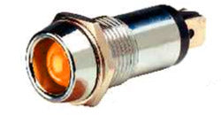 PILOT LAMP CHROME WITH AMBER LED 12V