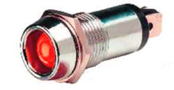 PILOT LAMP CHROME WITH RED LED 12V