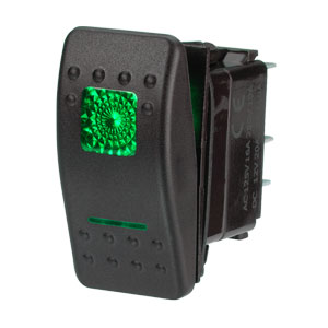 ROCKER SWITCH OFF/ON ILLUMINATED GREEN