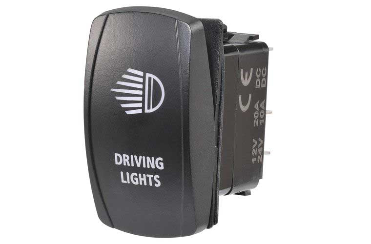 ROCKER SWITCH DRIVING LIGHT BLUE 12/24