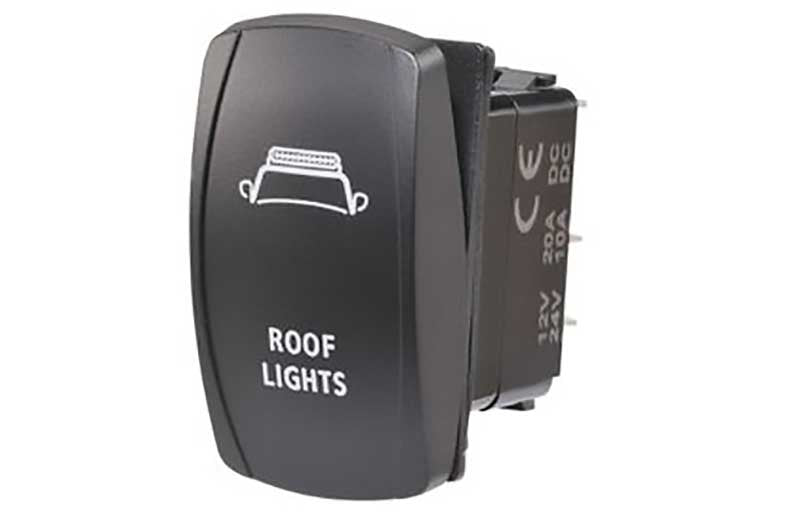 ROCKER SWITCH ROOF LIGHTS BLUE 12/24V