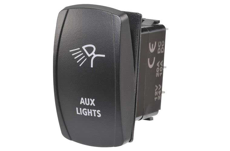 ROCKER SWITCH AUX LIGHTS BLUE 12/24V
