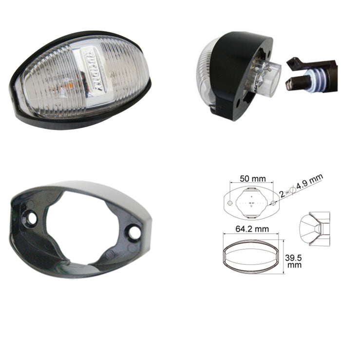 LUCIDITY FRONT END MARKER WHITE 12-24V