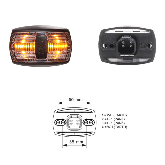 LUCIDITY LED SIDE MARKER AMBER 4 PIN