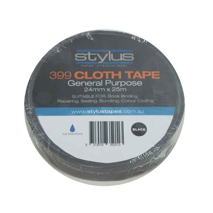 STYLUS 399 CLOTH TAPE BLACK 48MM X 25M