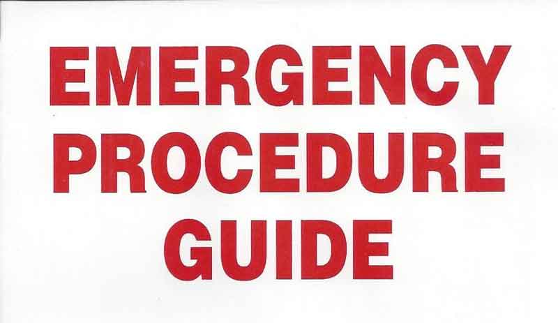 EMERGENCY PROCEDURE GUIDE DECAL X 3