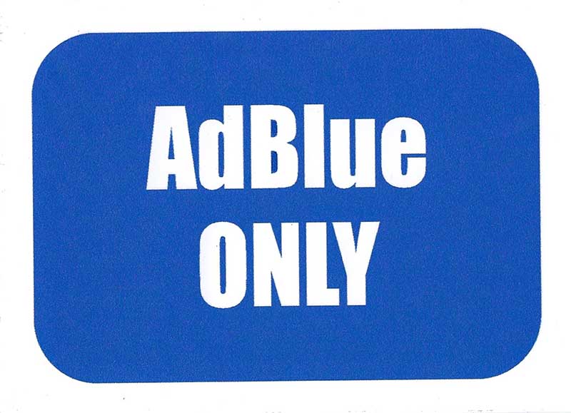 STICKER ADBLUE ONLY 125MM X 90MM — Hy Way