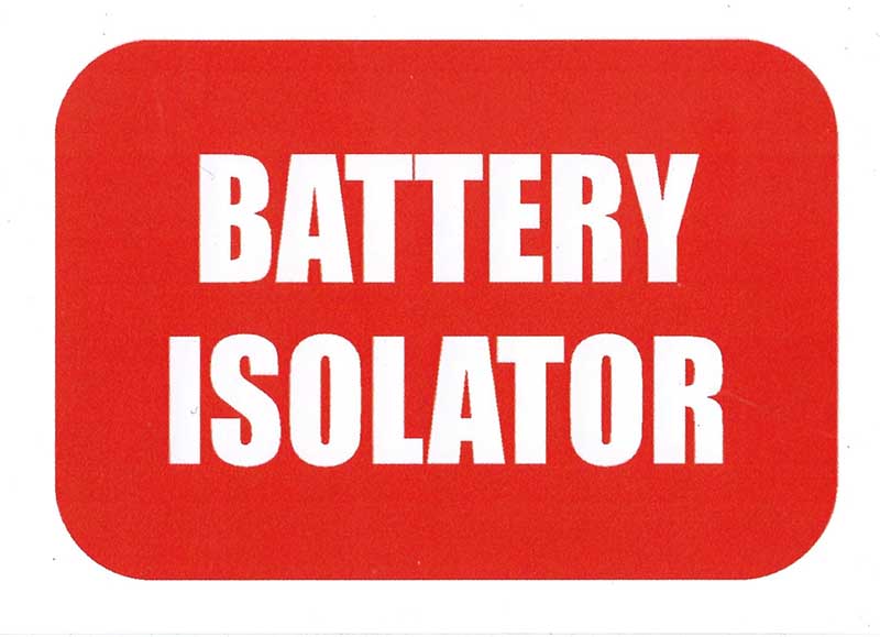 STICKER BATTER ISOLATOR 125MM X 90MM