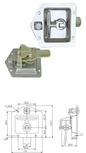DROP T HANDLE LOCK STAINLESS STEEL