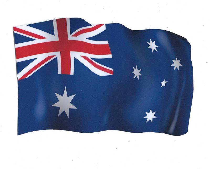AUSTRALIA FLAG DECAL 10X15CM