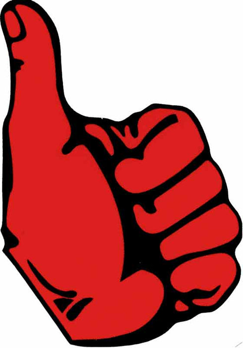 THUMBS UP DECAL L/H RED