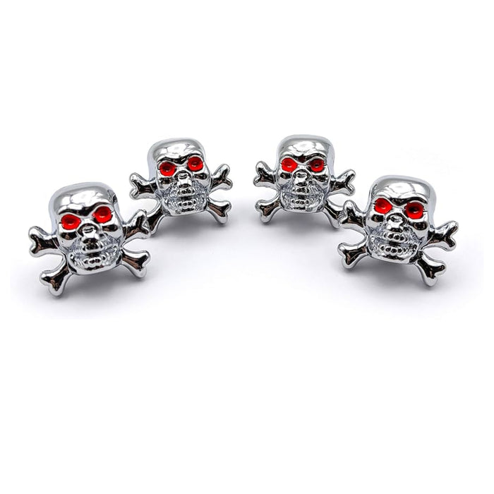CHROME SKULL VALVE CAPS