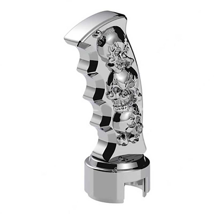 CHROME GEAR SHIFT KNOB PISTOL GRIP SKULL